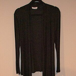 Free to Live open Front Long Sleeve Cardigan Black Size Large